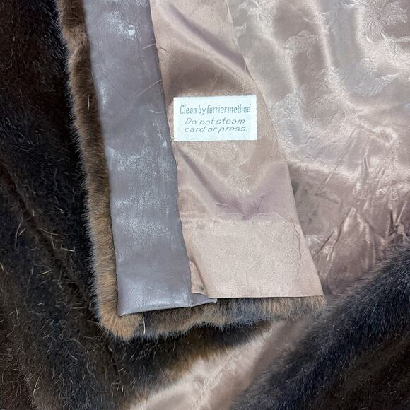 50s ASO Mrs Maisel Faux Fur Long Vintage USA Coat MED LG Quiet Luxury Old Money - Picture 9 of 13